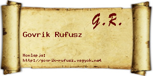 Govrik Rufusz névjegykártya